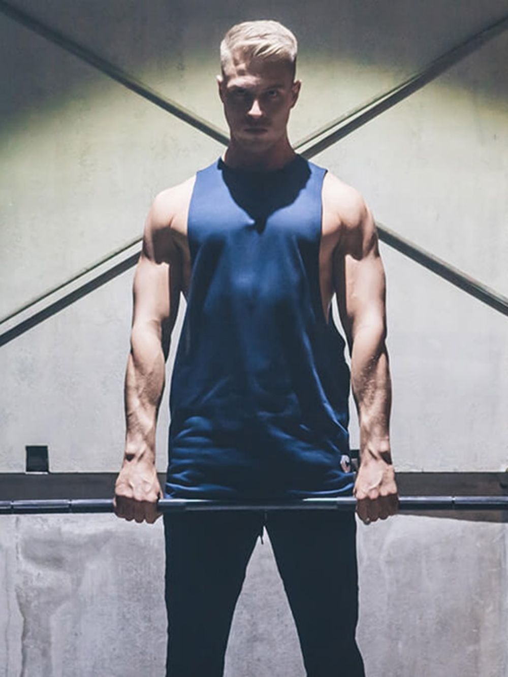 Katoenen Mouwloos Sportvest Heren Met Letterprint