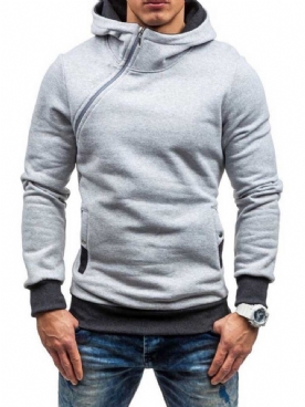 Herenhoodies Met Kunstmatige Fleece Kleurblok Ritsstijl