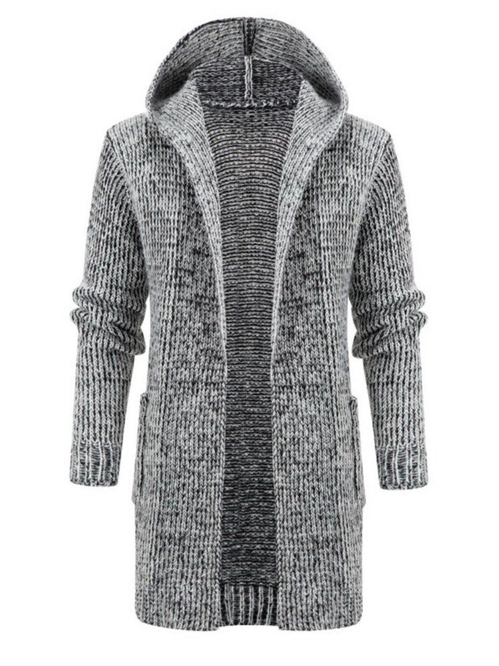 Effen Halflange Modieuze Herfstsweater Met Capuchon