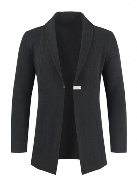 Standaard Revers Effen Casual Herfsttrui