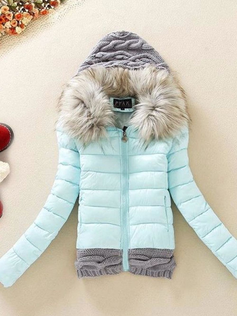 Slanke Halflange Winterjas Met Katoenen Voering En Rits