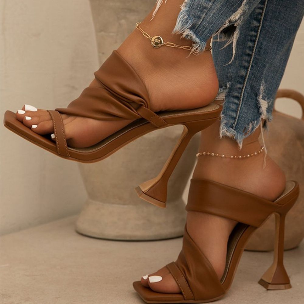 Flip Flop Slip-On Stiletto Heel Simple Damespantoffels
