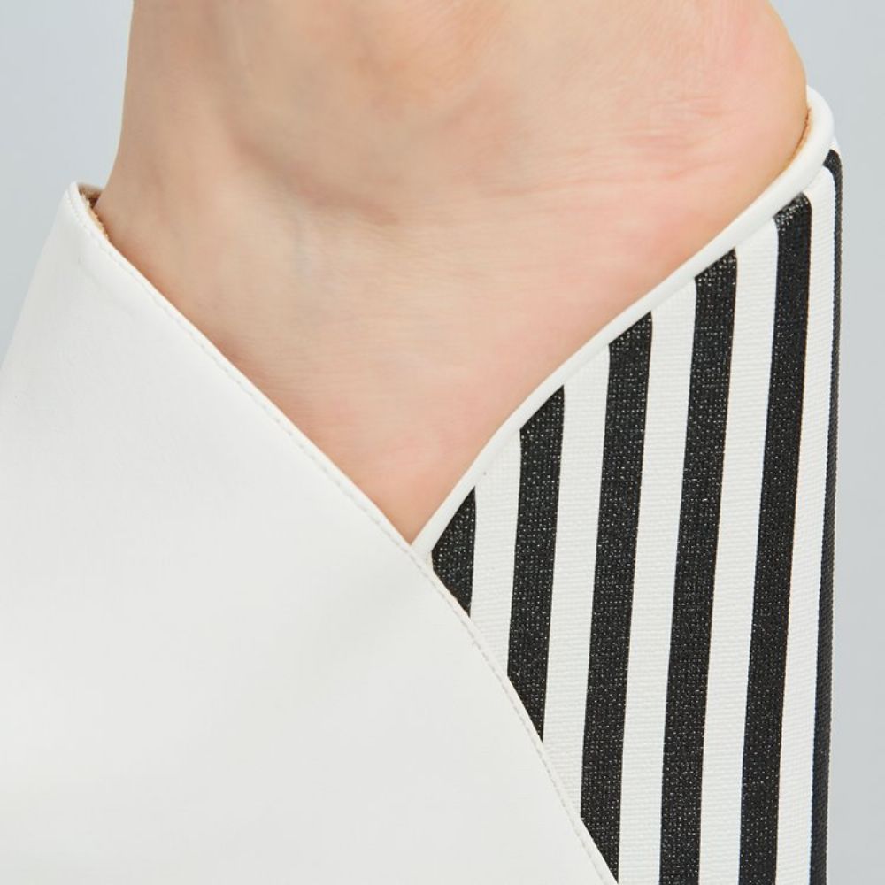Witte Instapsandalen Met Plateauzool