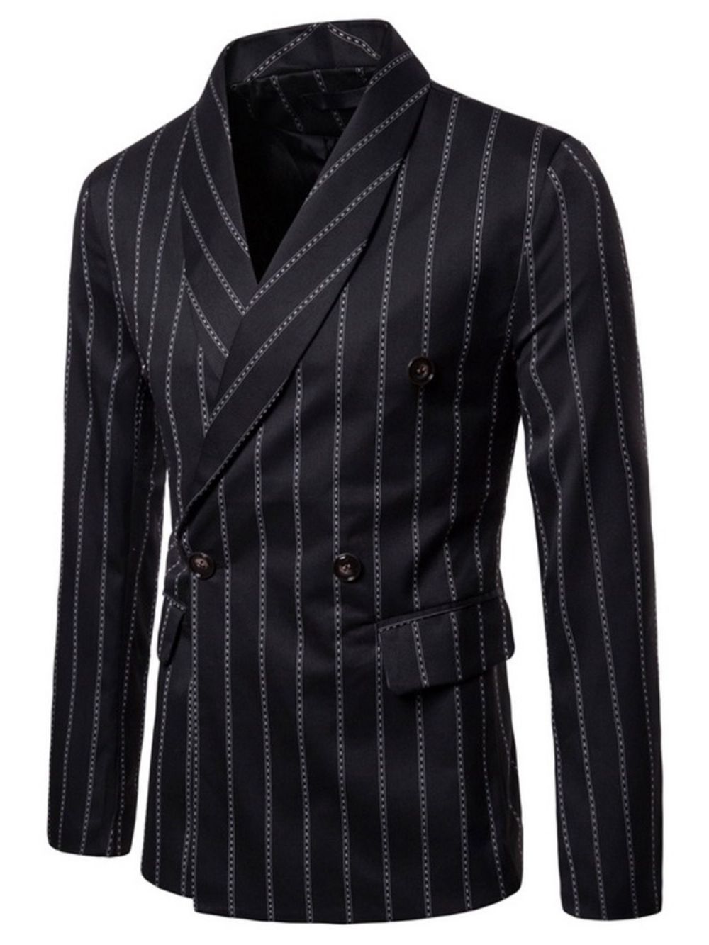 Casual Gestreepte Vrijetijdsblazer Met Print