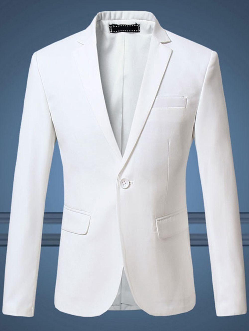 Effen Grote Blazer Heren Met Één Knoop En Ingekeepte Revers