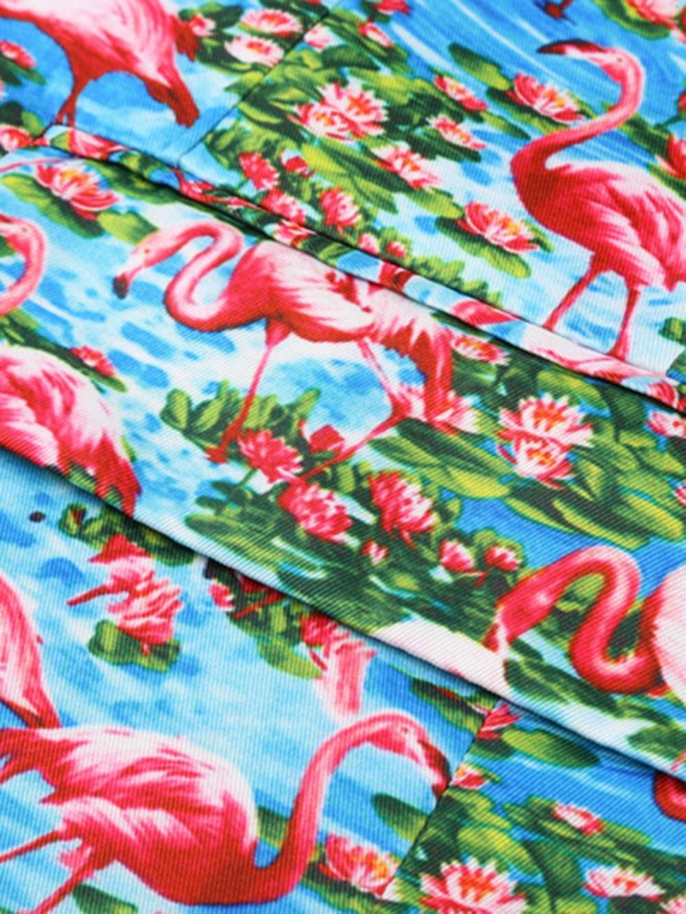 Slanke Herenblazer Met Flamingoprint En Kleurvlakken