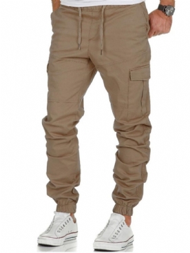 Cargobroek Effen Dunne Casual Herenbroek Met Veters