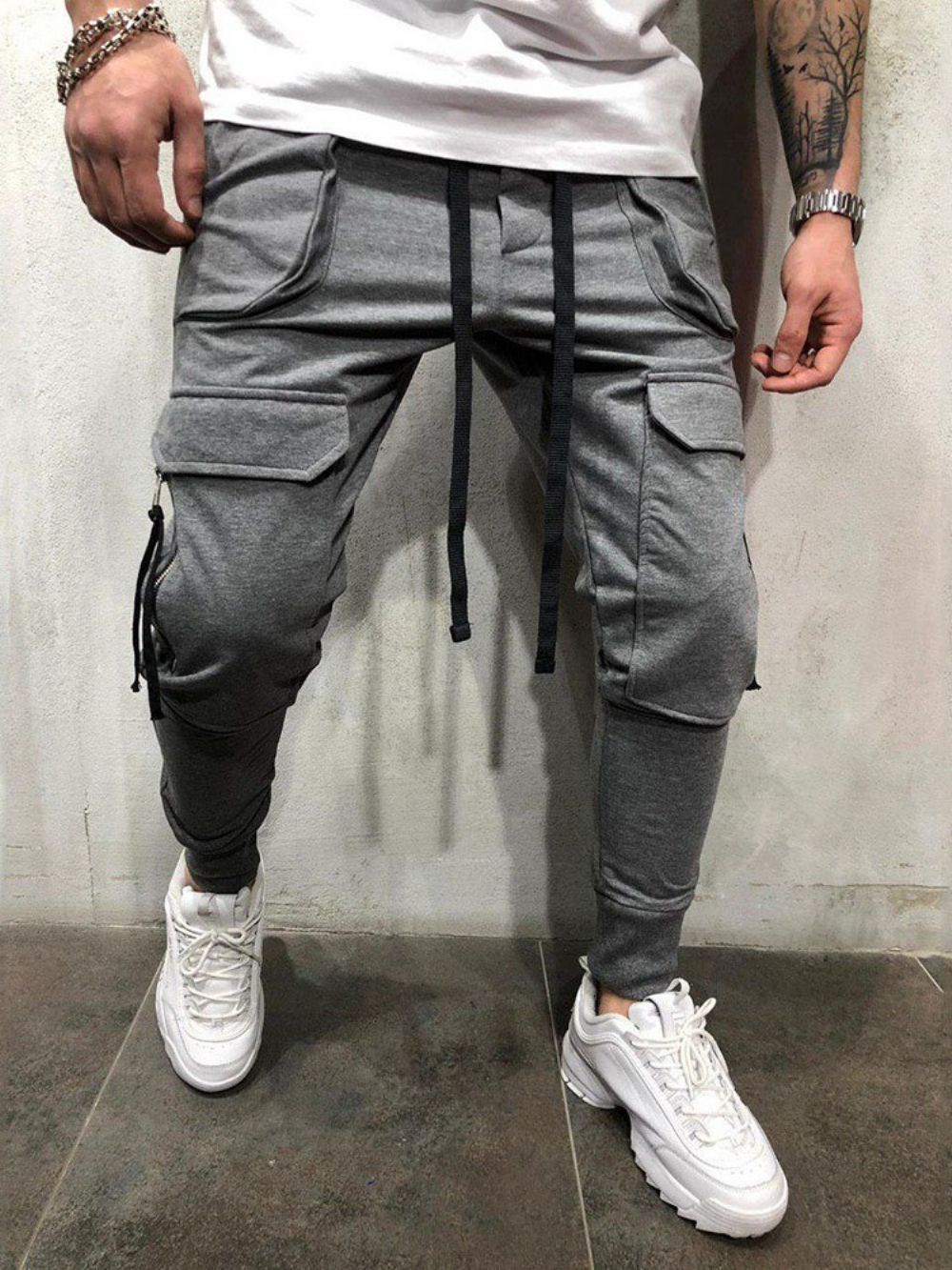 Cargobroeken Effen Rits Algehele Middelhoge Taille Casual Broek Heren