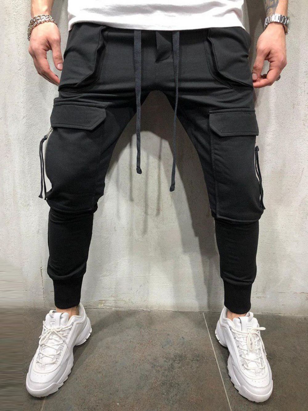 Cargobroeken Effen Rits Algehele Middelhoge Taille Casual Broek Heren