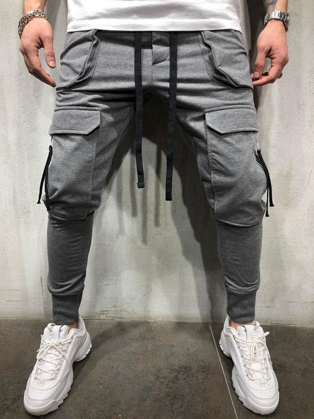 Cargobroeken Effen Rits Algehele Middelhoge Taille Casual Broek Heren