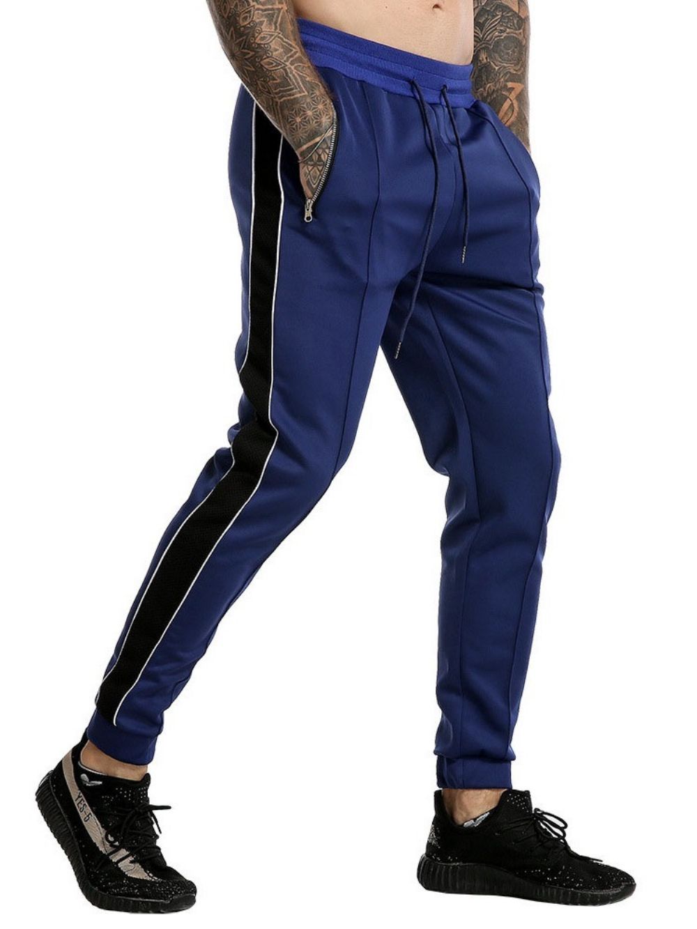 Casual Potloodbroek Met Veters En Strepen Heren