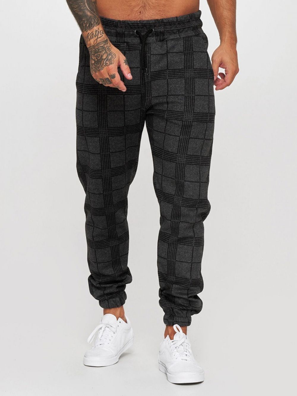 Potloodbroek Met Veters Geruite Mid-Taille Casual Casual Broek