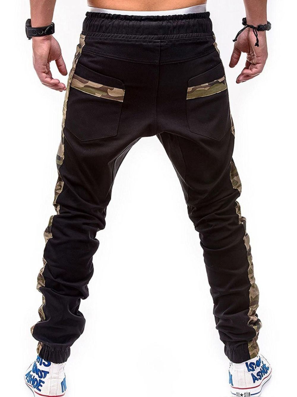 Rechte Casual Herenbroek Met Camouflagepatchwork