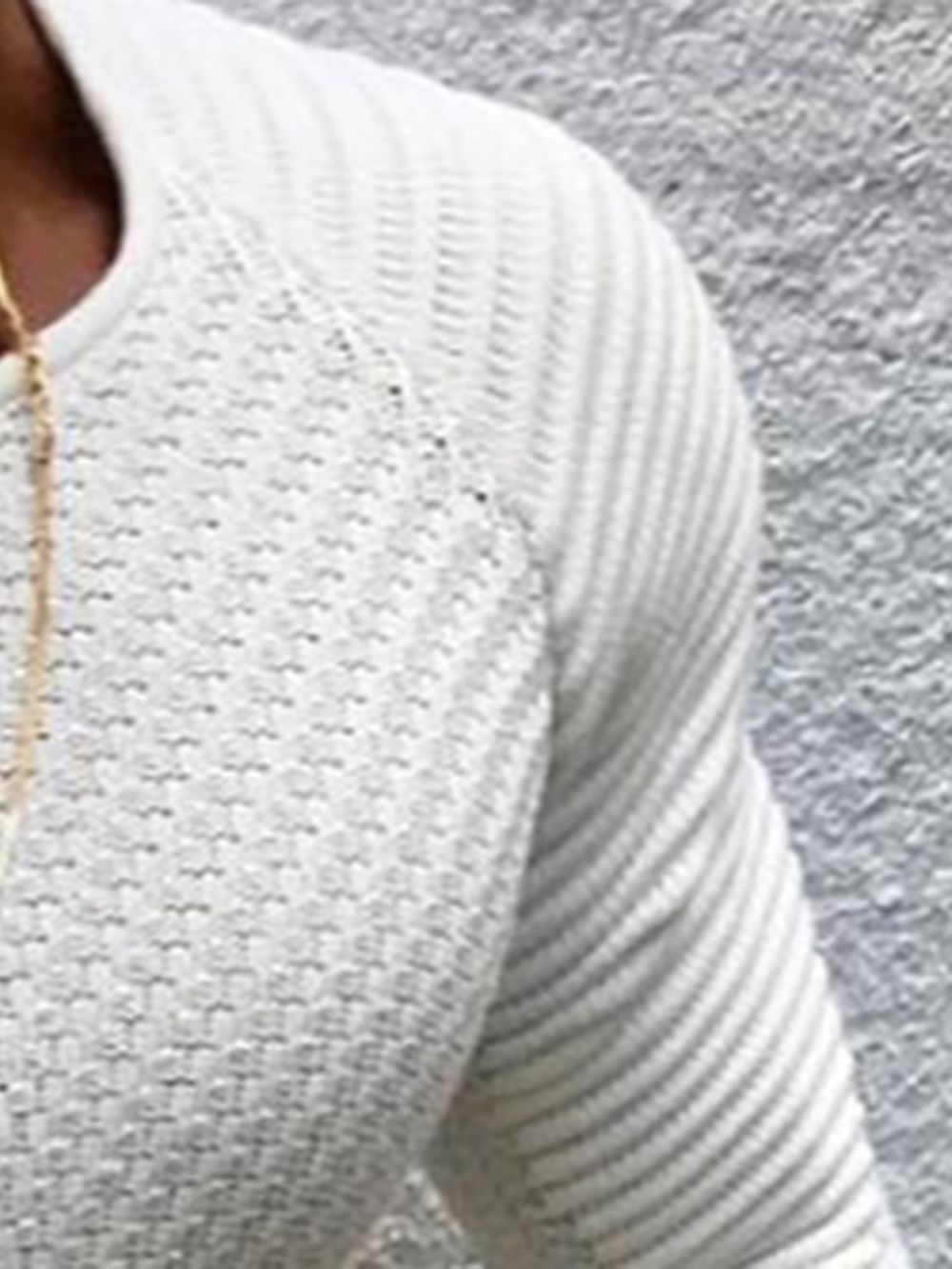 Halflange Effen Effen Herensweater Met Ronde Hals