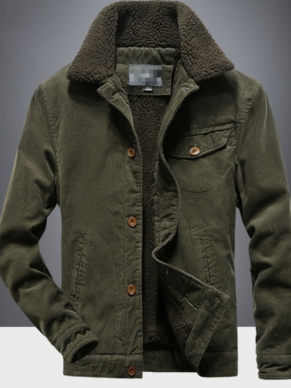 Casual Winterjack Van Fleece Met Effen Zak