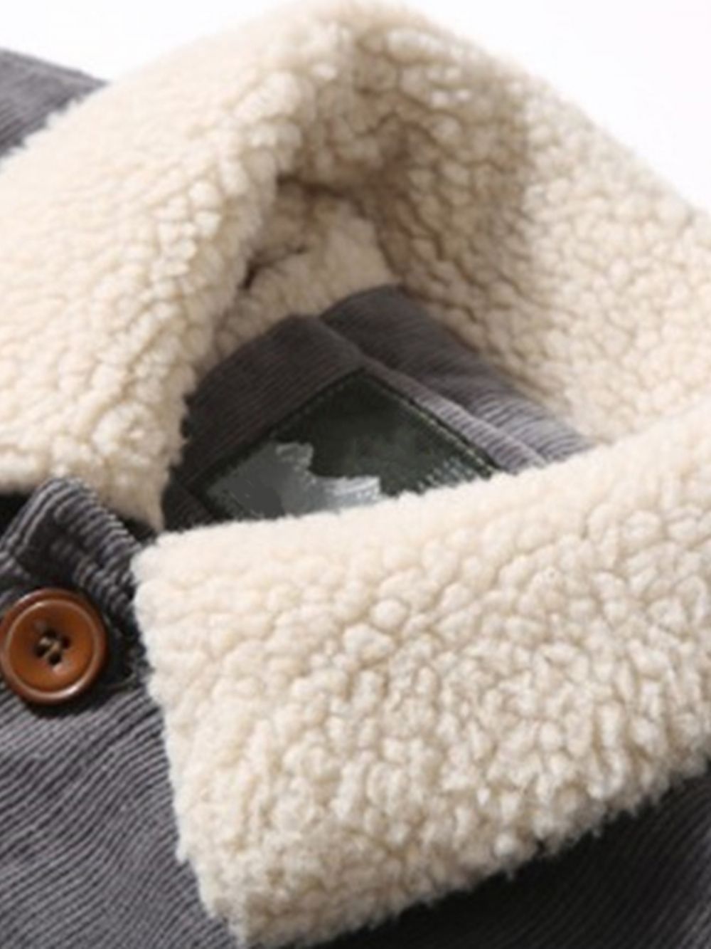 Casual Winterjack Van Fleece Met Effen Zak