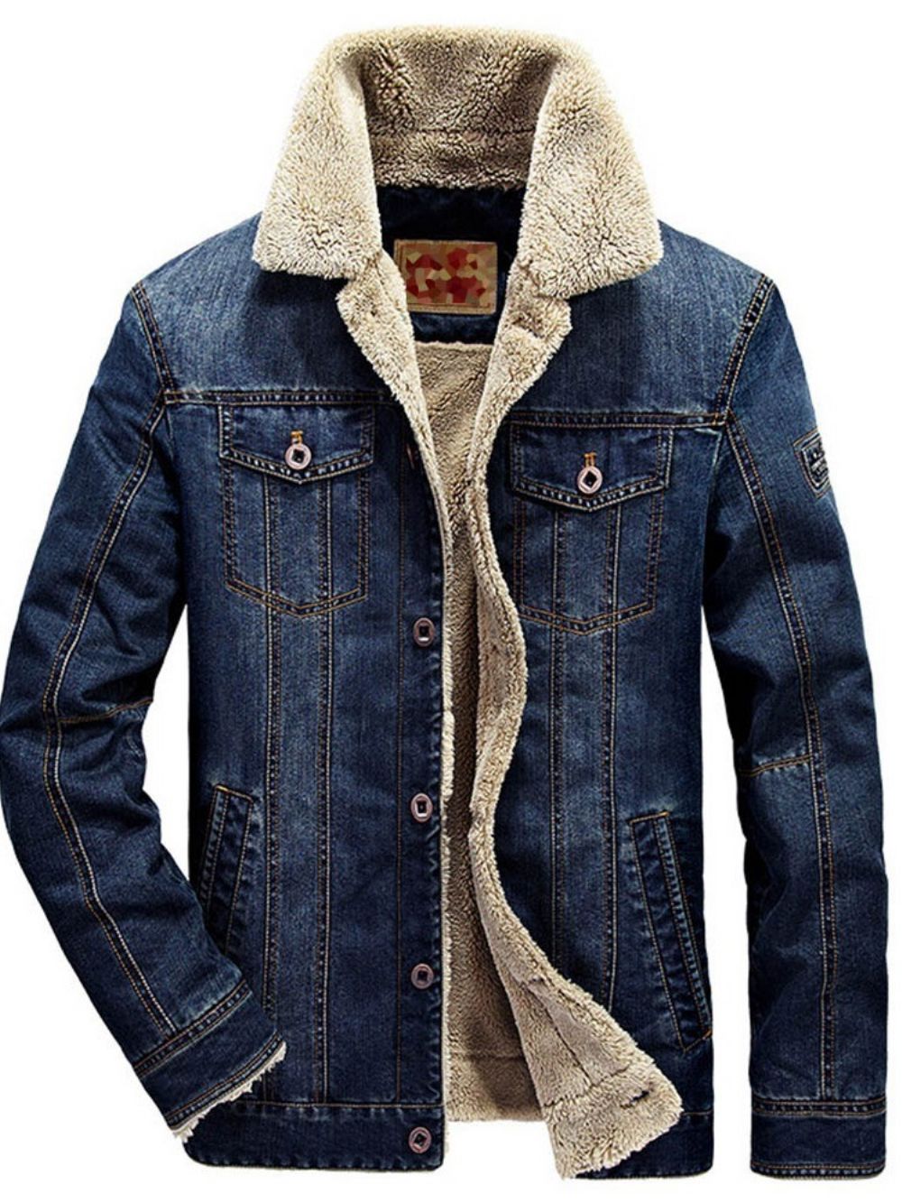 Effen Revers Single-Breasted Winterjas Dames