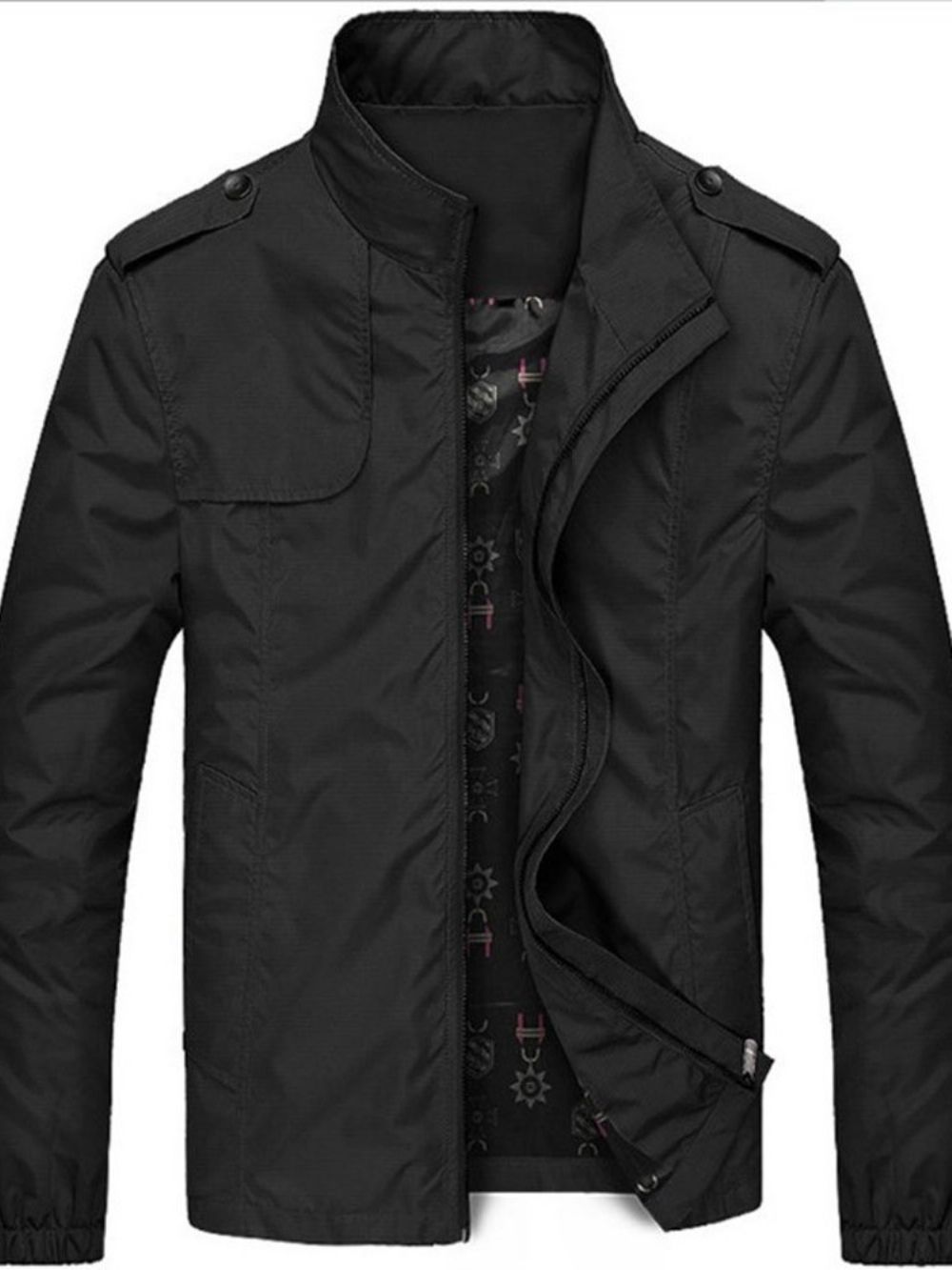 Herenjack Met Opstaande Kraag En Ritssluiting In Dunne Stijl