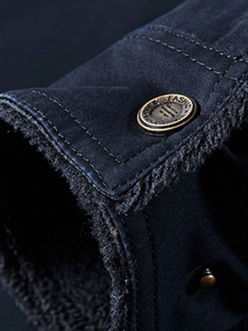 Herenjack Met Reversborduurwerk Effen Rechte Rits