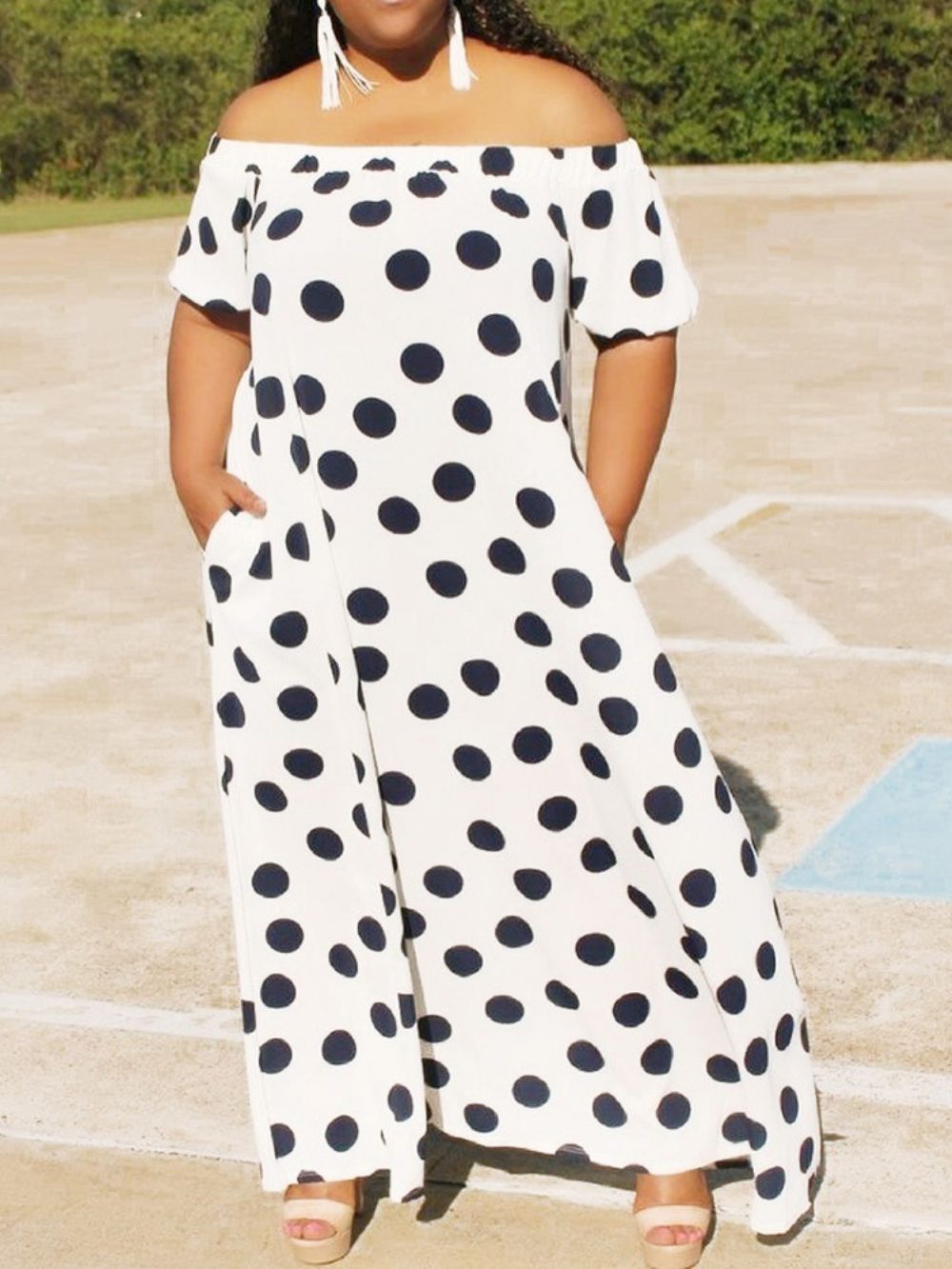 Jurk Tot De Grond Met Korte Mouwen En Patchwork-Uitbreidingspullover