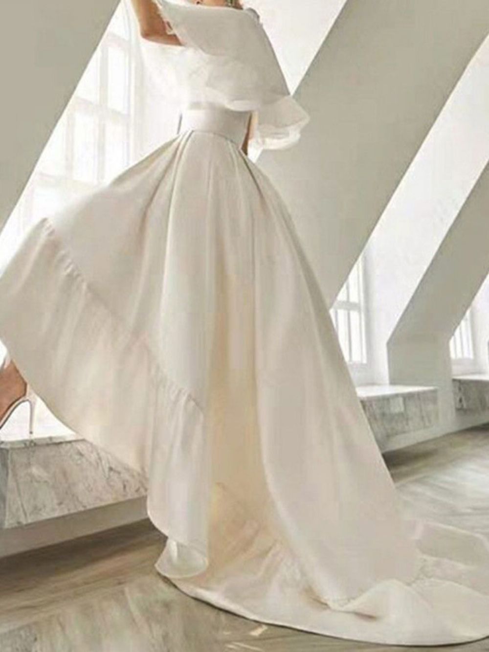 V-Hals Tot De Grond Halve Mouw Zomer Western Maxi-Jurk