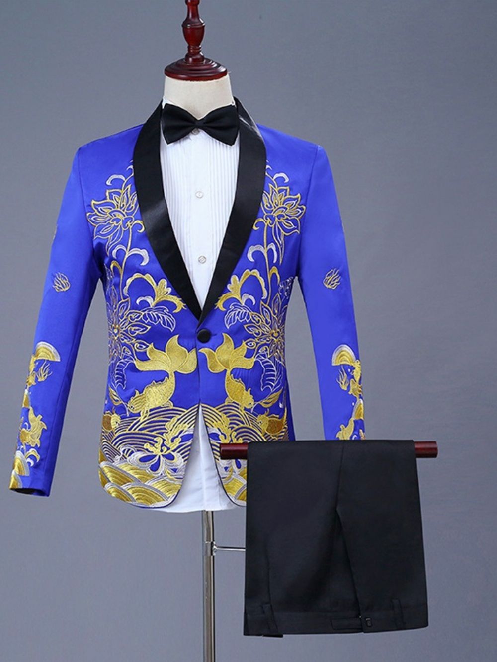 Feestpakken Heren In Chinese Stijl Met Bloemenprint