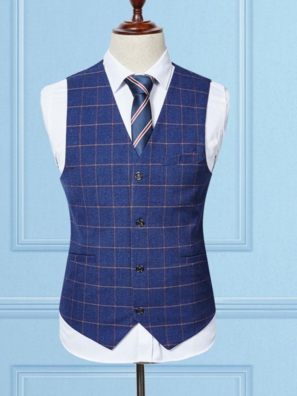 Geruite Blazer Broek Vest Herenkostuum