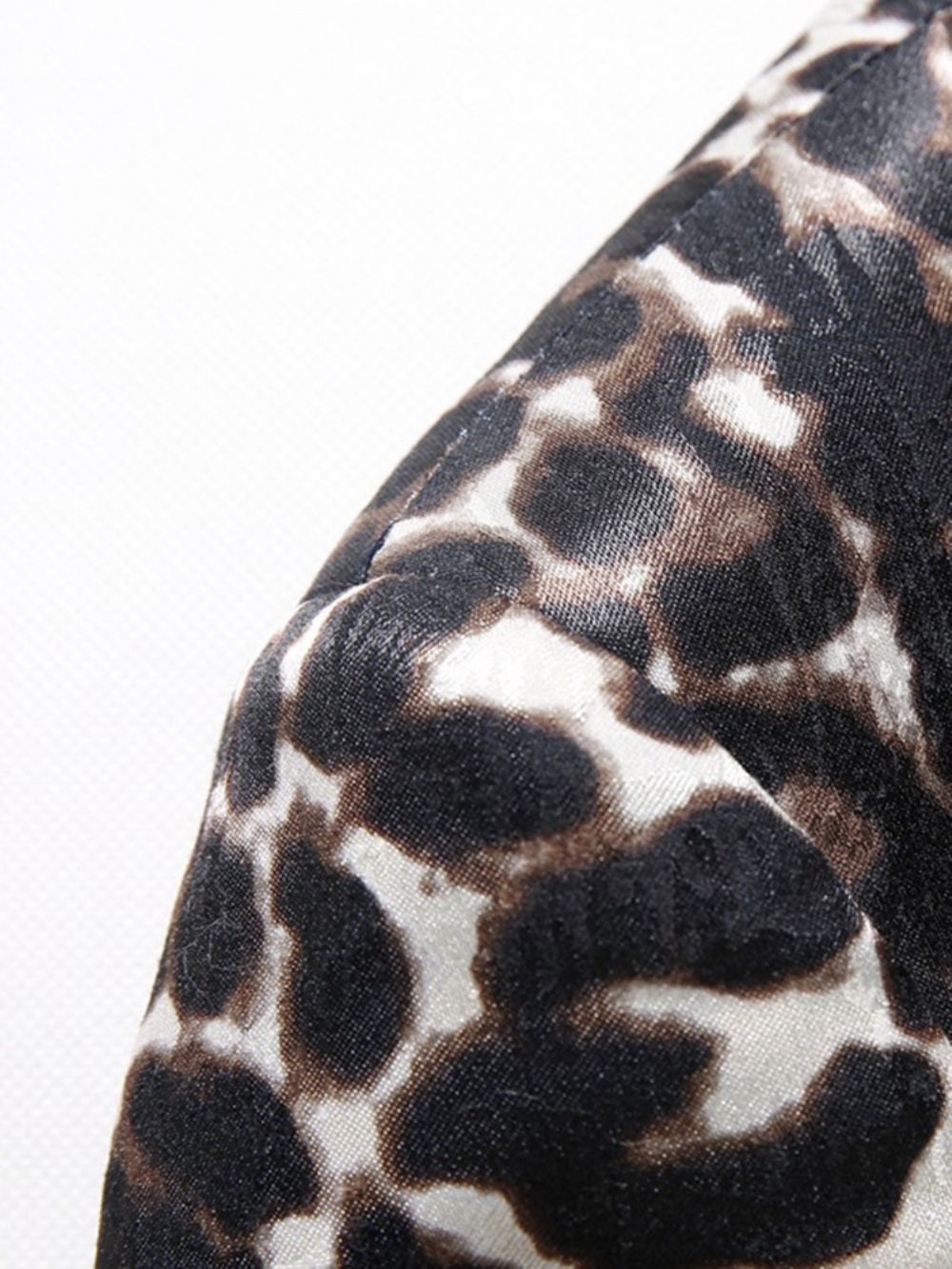 Slim-Fit Blazer Heren Met Luipaardprint En Patchwork