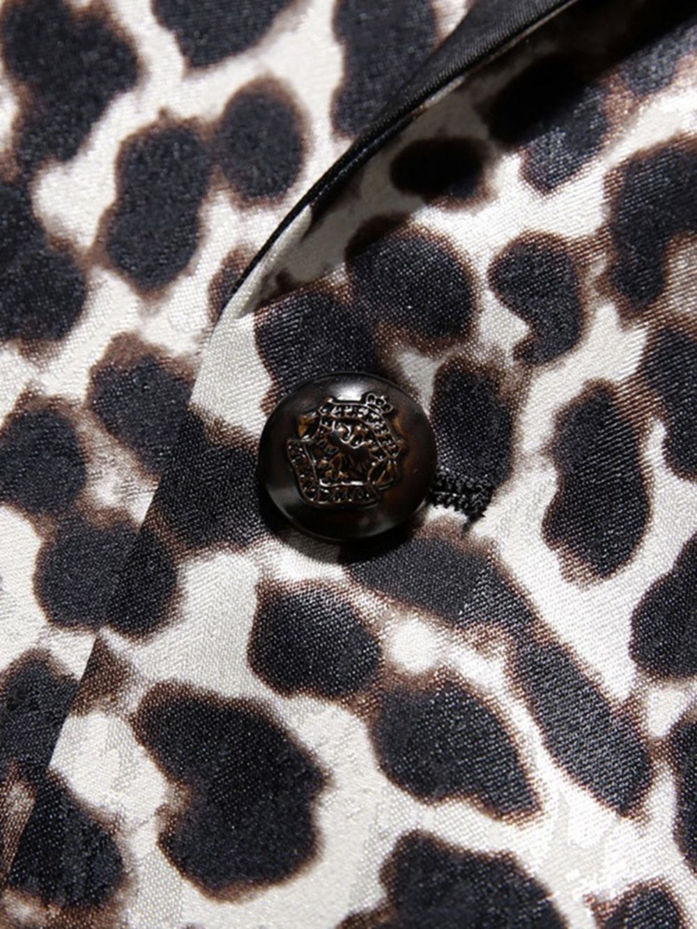 Slim-Fit Blazer Heren Met Luipaardprint En Patchwork