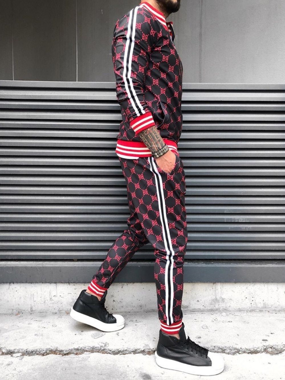 Sportoutfit Heren Met Geruite Print