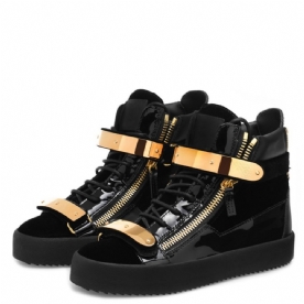 Herenschoenen Met Effen Hoog Uitgesneden Bovenwerk Met Lovertjes