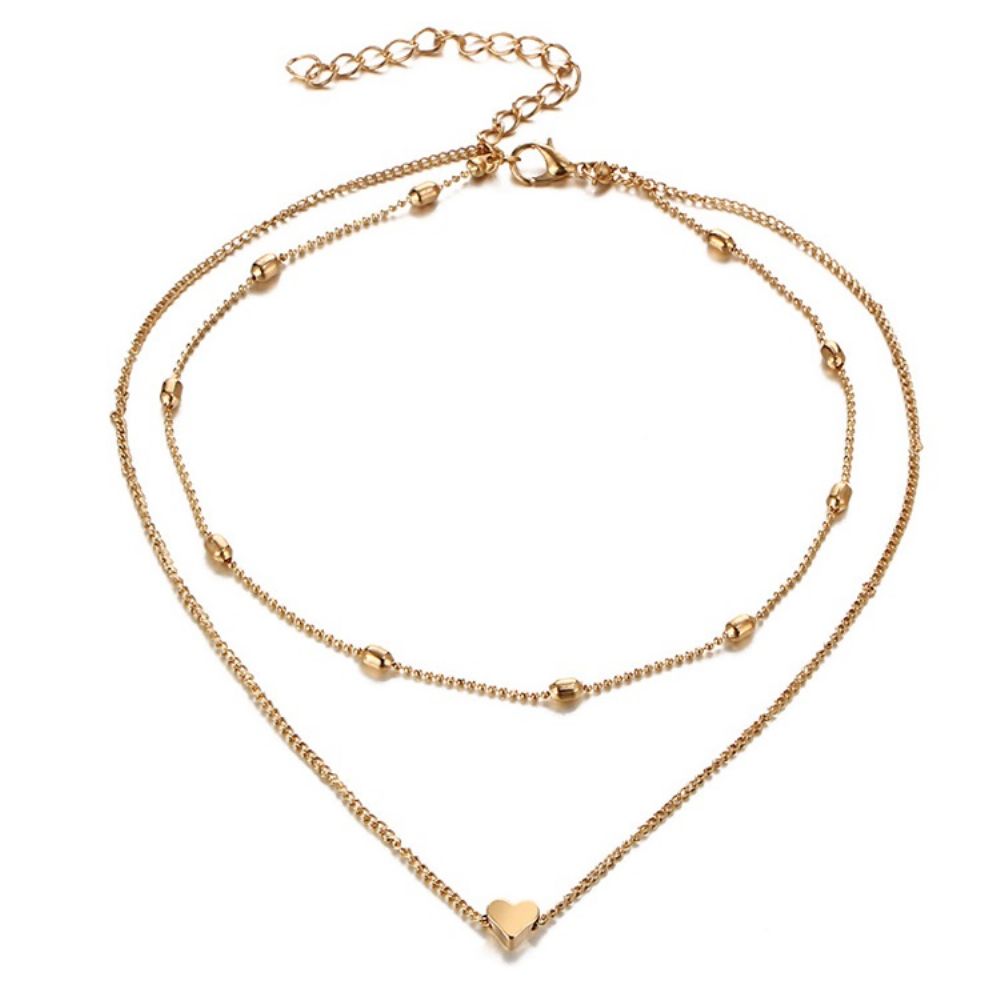 Dubbellaagse Hart Hanger Ketting Dames