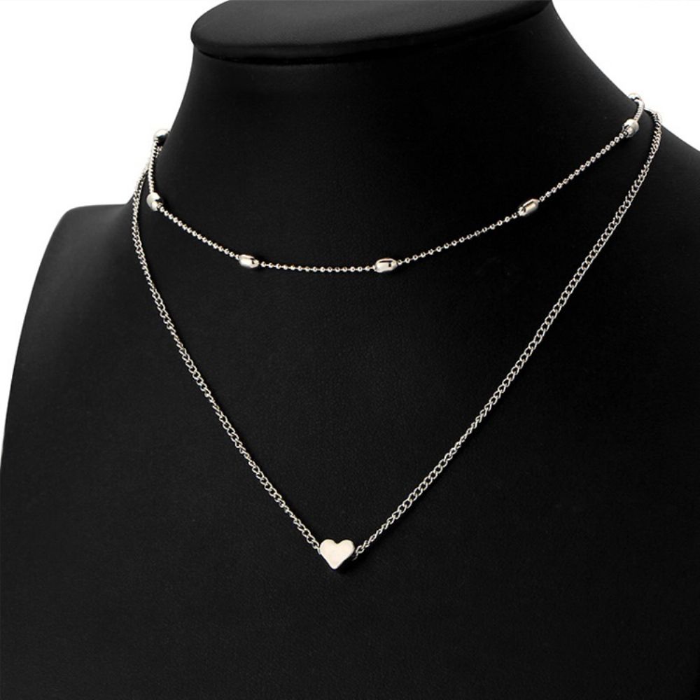 Dubbellaagse Hart Hanger Ketting Dames