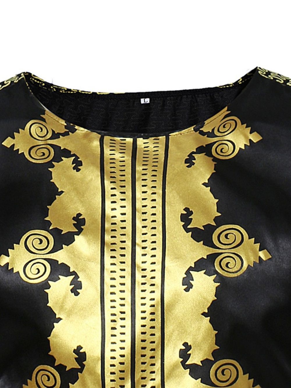 African Fashion Dashiki Printed Slim Color Block Herenoverhemden