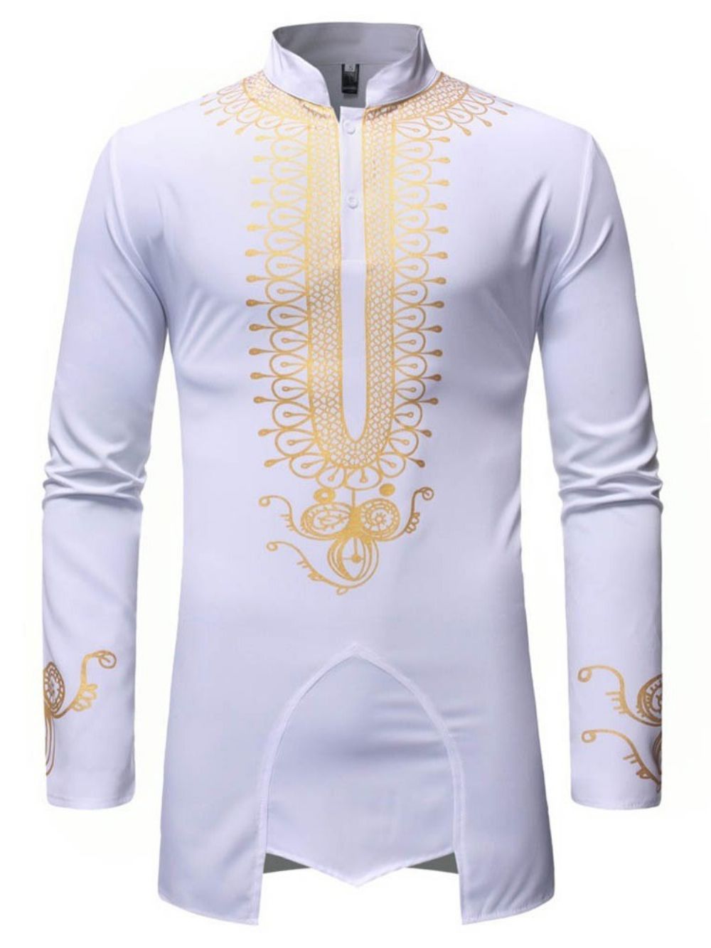 Afrikaanse Mode Dashiki Stand Kraag Heren Slim Shirt