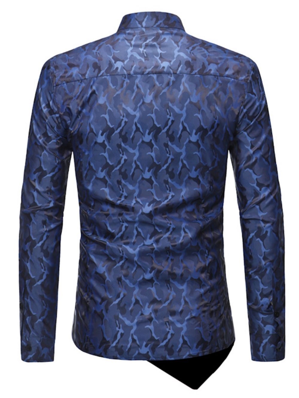 Asymmetrische Slim-Fit Overhemden Met Print Heren