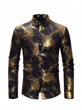 Casual Feestoverhemd Heren Met Bloemenprint