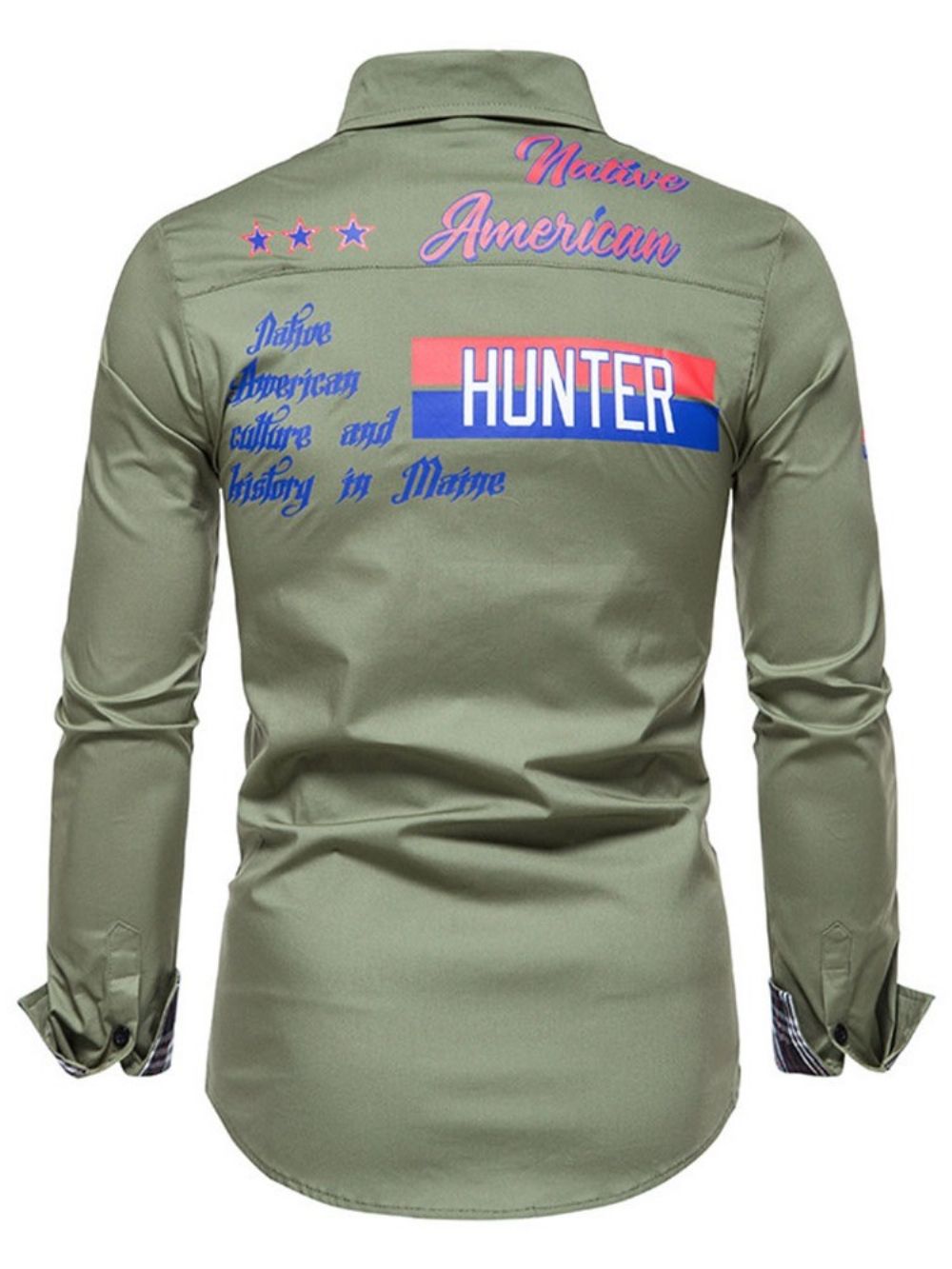 Casual Letter Revers Lente Slim Shirt