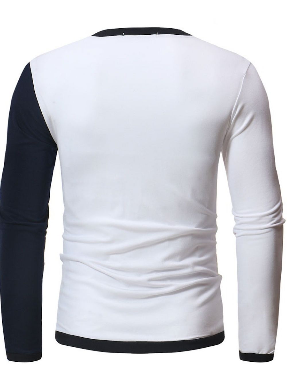 Casual Patchwork T-Shirt Met Kleurblokken En Lange Mouwen