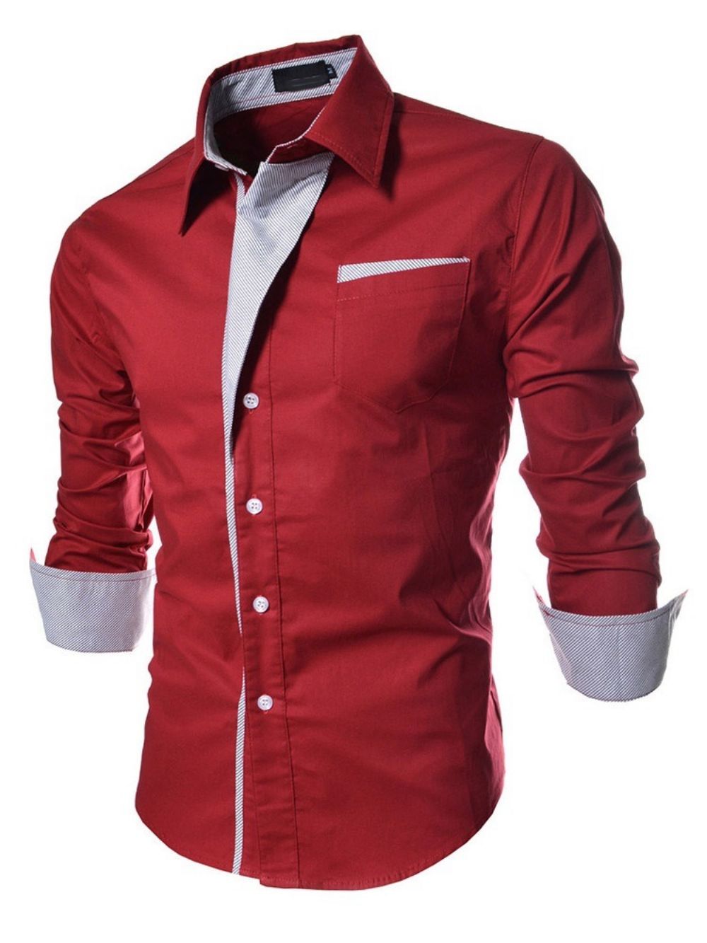 Casual Slim Herfstshirt Met Kleurvlakken En Patchwork