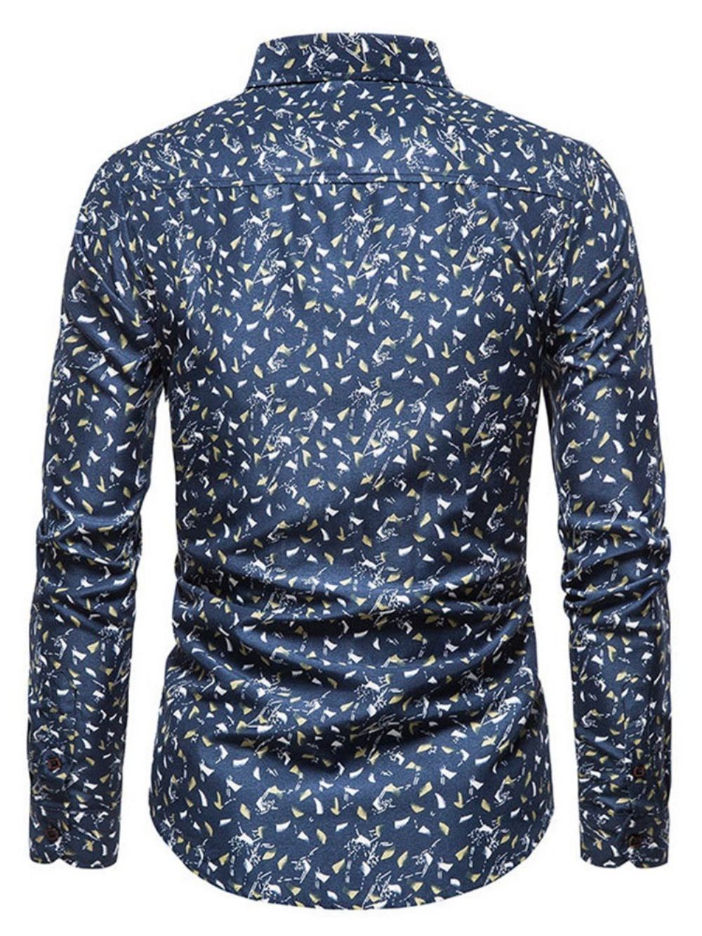 Casual Slim Overhemd Met Enkele Rij Knopen En Bloemenrevers