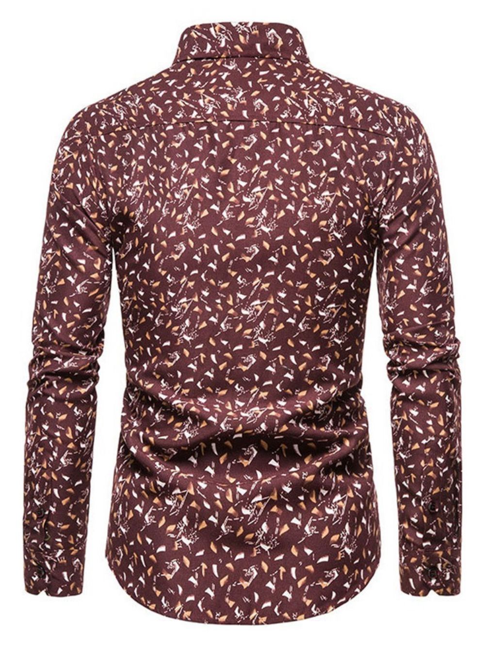 Casual Slim Overhemd Met Enkele Rij Knopen En Bloemenrevers