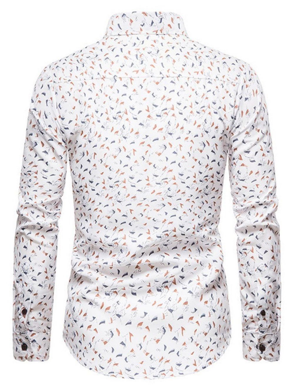 Casual Slim Overhemd Met Enkele Rij Knopen En Bloemenrevers
