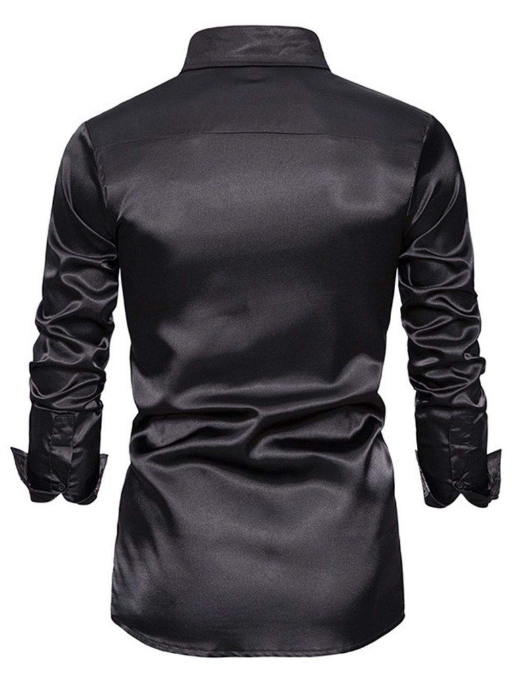 Effen Lente Slim Overhemd Met Revers En Knooprevers