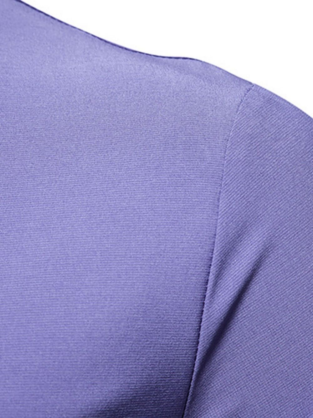 Effen Opstaande Kraag Knoop Zomerhemd Met Enkele Rij Knopen