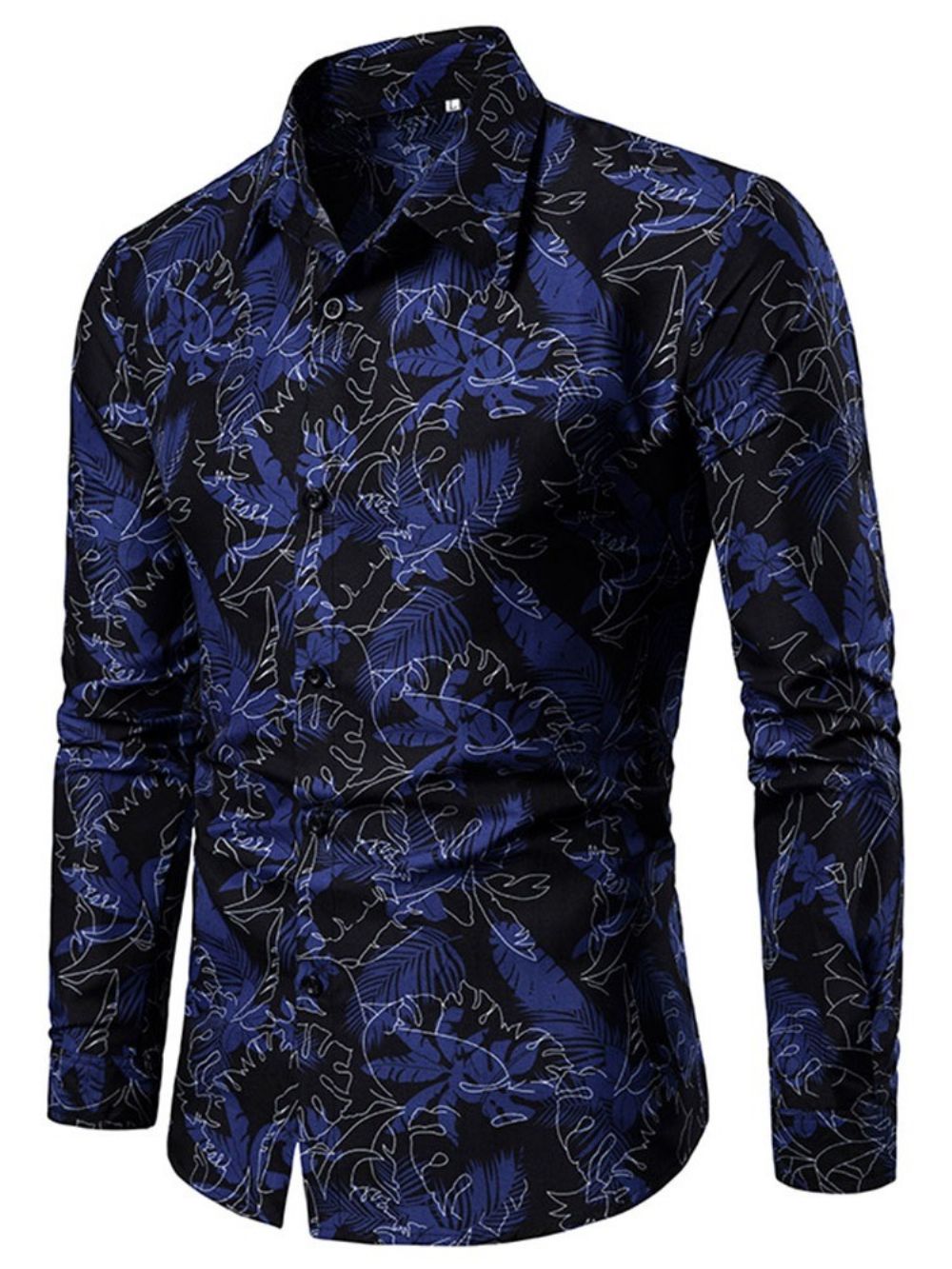 Europees Slim Herfstoverhemd Met Print Revers