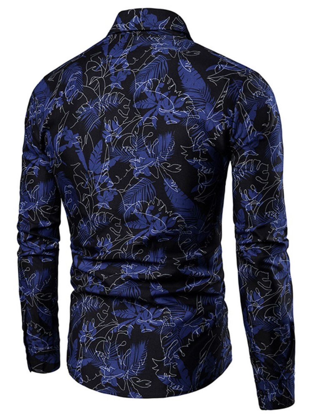 Europees Slim Herfstoverhemd Met Print Revers