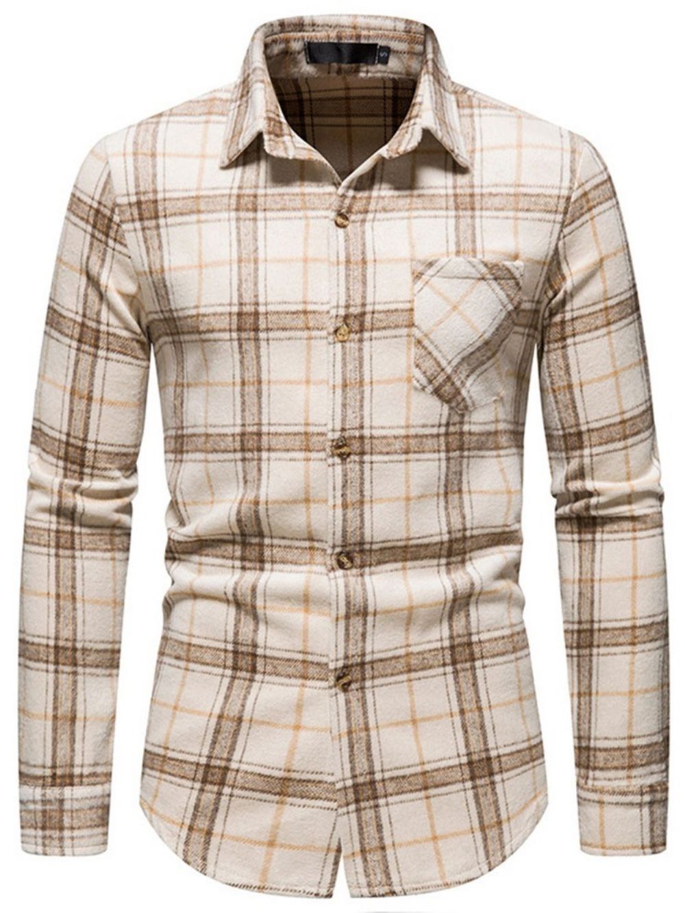 Pocket Revers Geruite Single-Breasted Herfstoverhemd