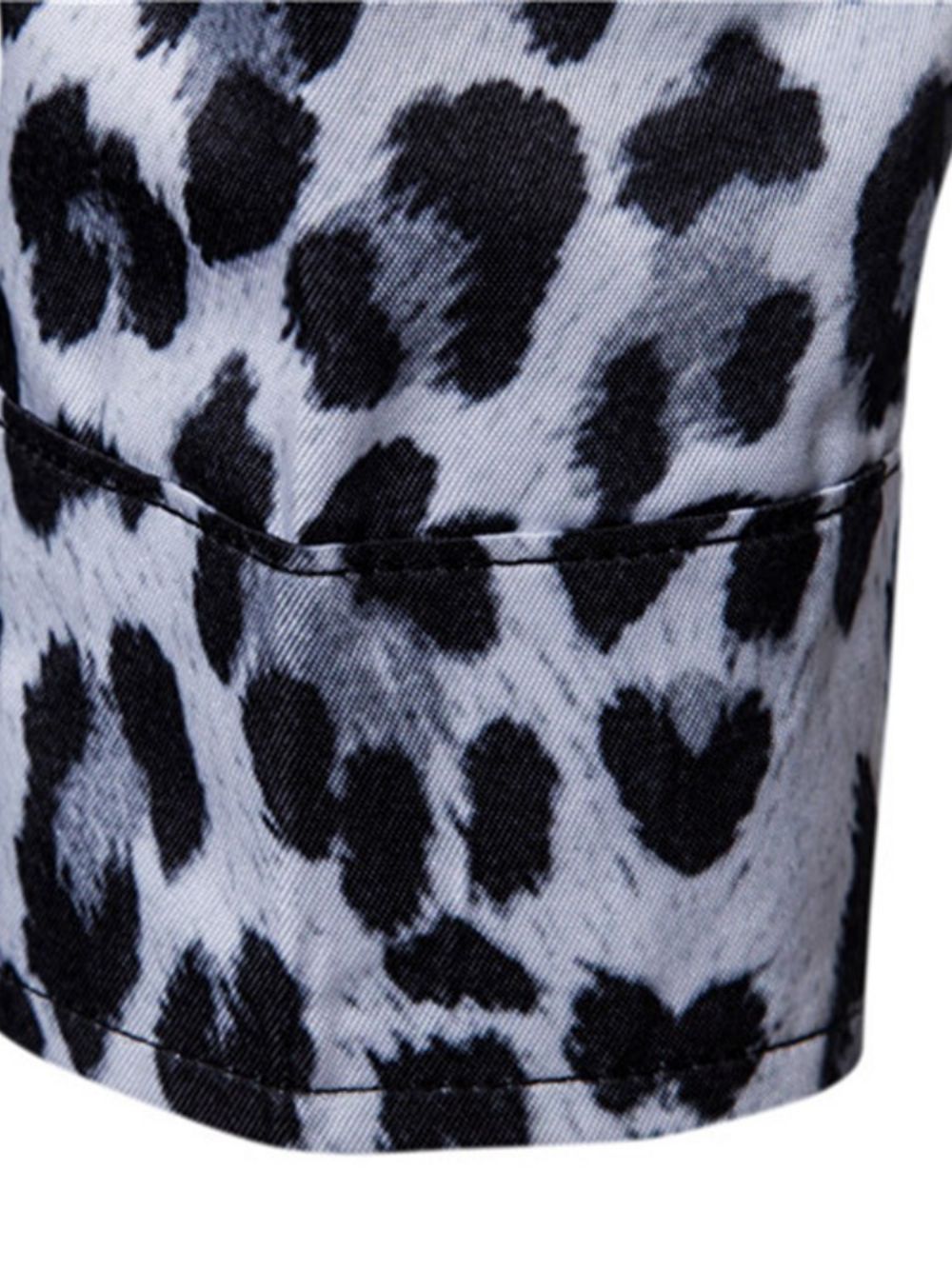 Slanke Casual Overhemden Heren Met Luipaardprint