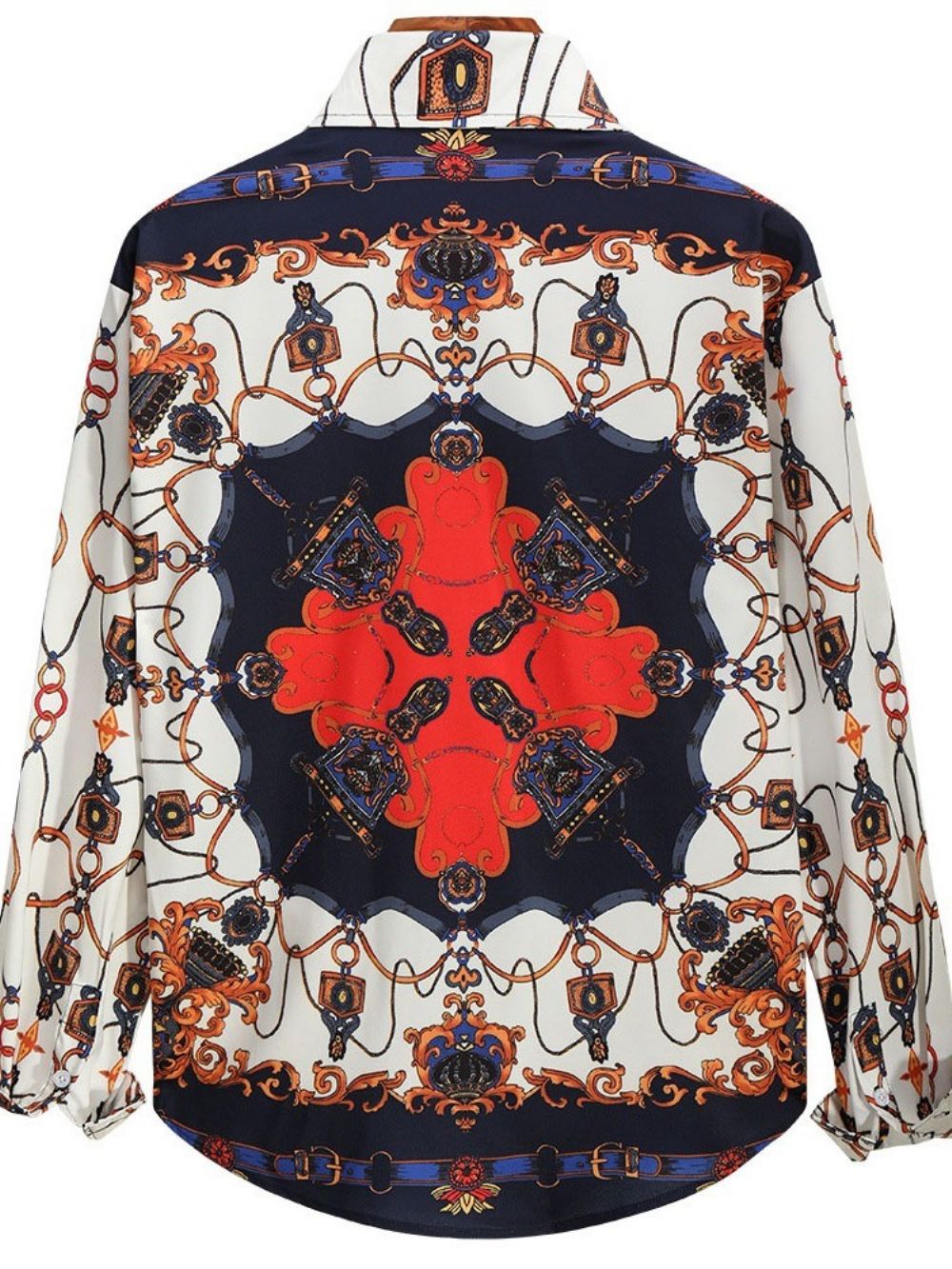 Slim Herfst Casual Overhemd Met Print En Revers